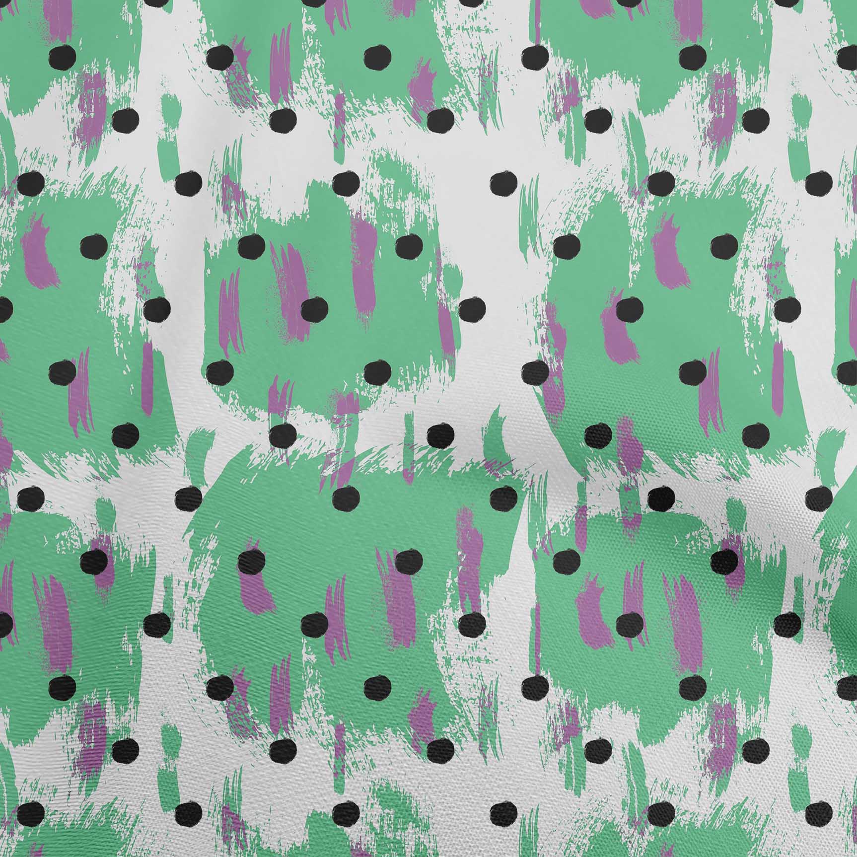 

oneOone Cotton Flex Green Fabric Polka Quilting Supplies Print Sewing Fabric By The Yard 40 Inch 42 Inch Wide - Viscose Chiffon білий