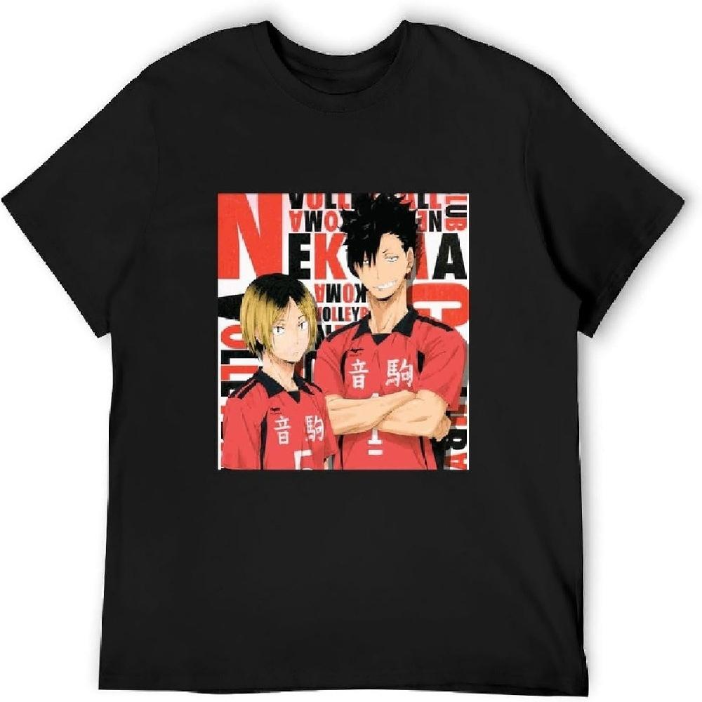 

Atong Haikyuu!! Kuroo Tetsurou Kozume Kenma Printed Unisex T-Shirts 100% Cotton Men s T Shirt Black XXXXXL чорний