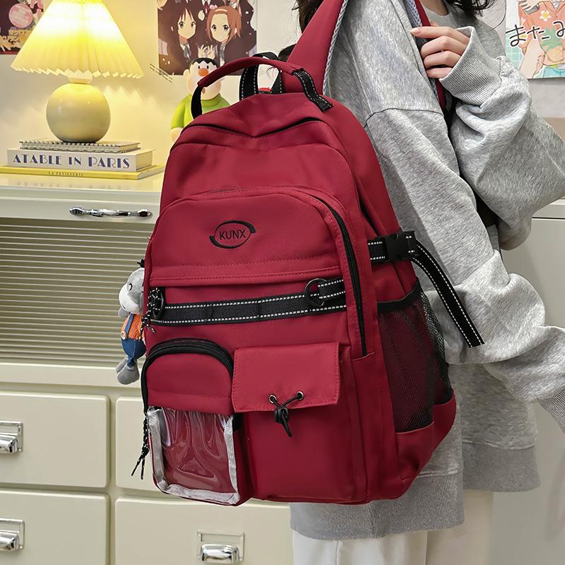 New schoolbag ins niche college style junior high school students versatile large-capacity backpack college backpack