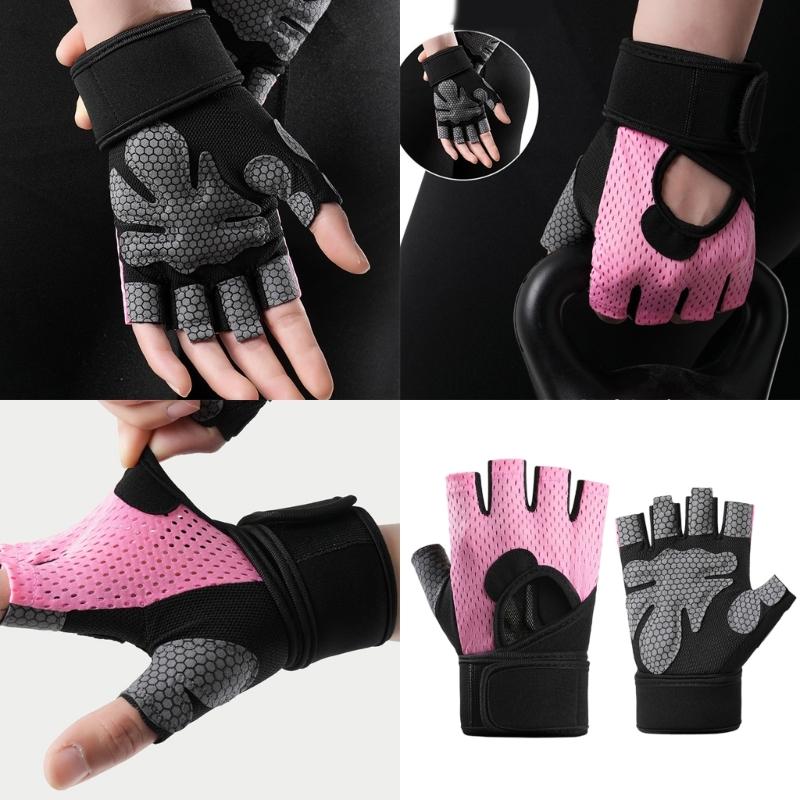 Gym Fitness Gloves For Men Women Full Hand Padding Half Finger Gloves Workout Gloves For Weight Lifting Cycling Fitness