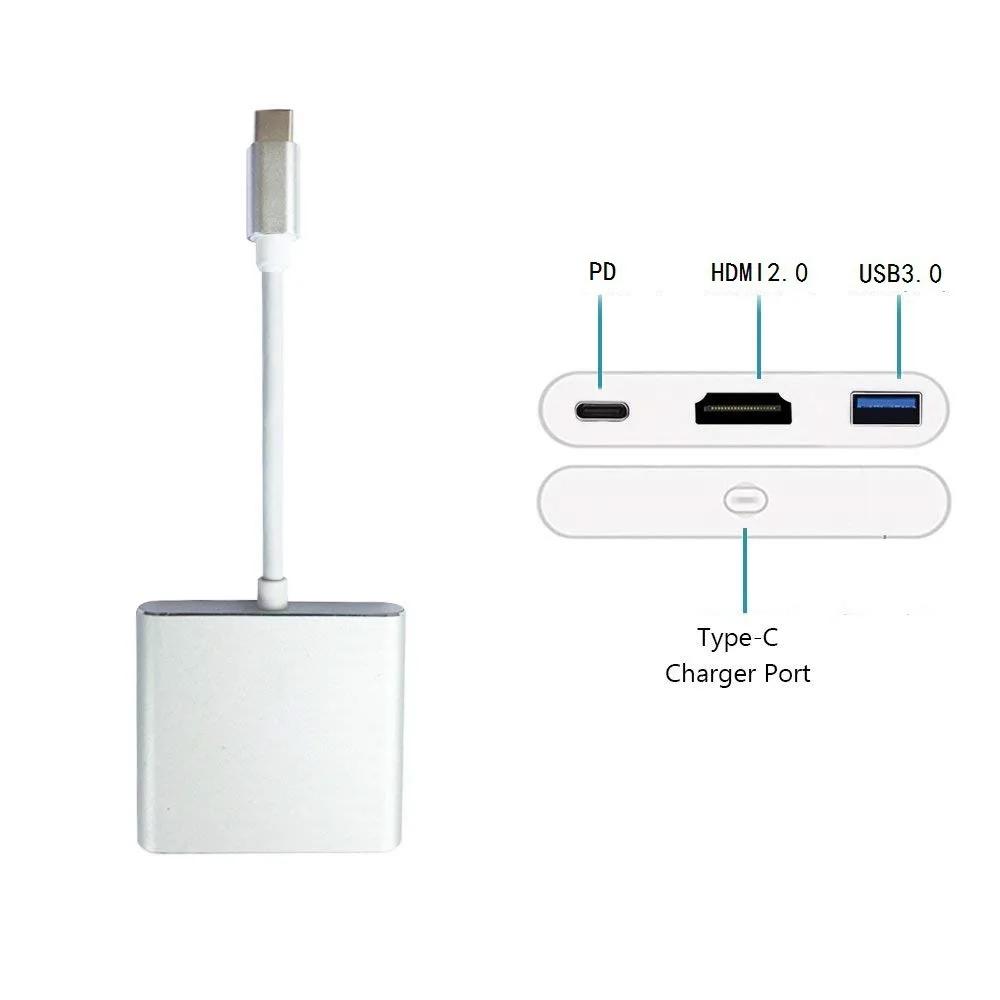 4K TYPE C To HDMI-Compatible Adapter USB3.1/3.0 Hub Type C Charging Converter for Samsung S23 Ultra Huawei Xiaomi Laptop Macbook