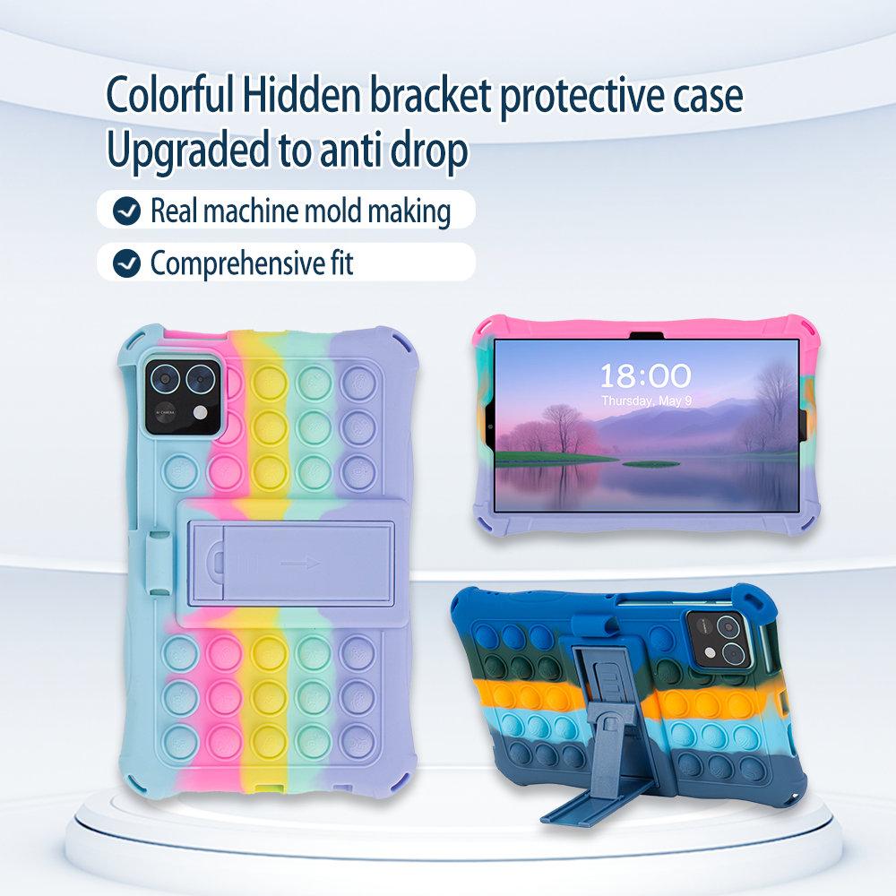 Weiche Bubble Ständerhülle für Samsung Galaxy Tab A7 Lite A9 8,7 Zoll SM-T220 T225 SM-X110 X115 Silikon Kinder Tablet Hülle
