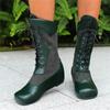 Fashion 2025 Design Mid Calf Boots for Women Round Toe Internal Height Lace Up Large Size 48 49 50 Fashion Dating Booties