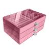 Acrylic Velvet Jewelry Organizer with 3 Drawers Stackable Display Storage Earrings Necklace Bracelets Box Holder Case for Women