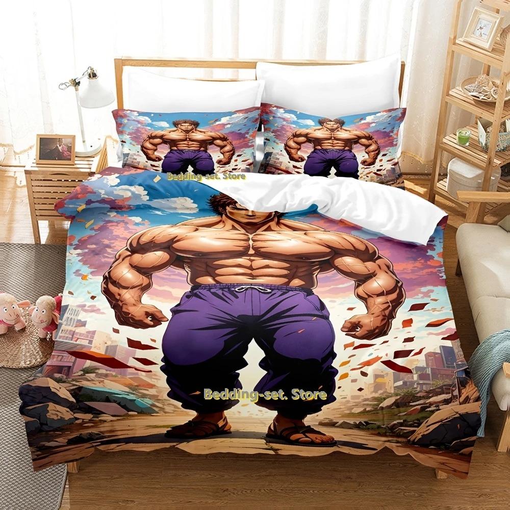 

Комплект постельного белья Baki Hanma, односпальная кровать, двуспальная кровать размера «king-size», комплект постельного белья для взрослых и детей, комплект простыней с 3D-принтом в стиле аниме 70x133cm 2pcs