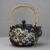 Cloud Dragon Gilded Cast Iron Teapot, 1300ml