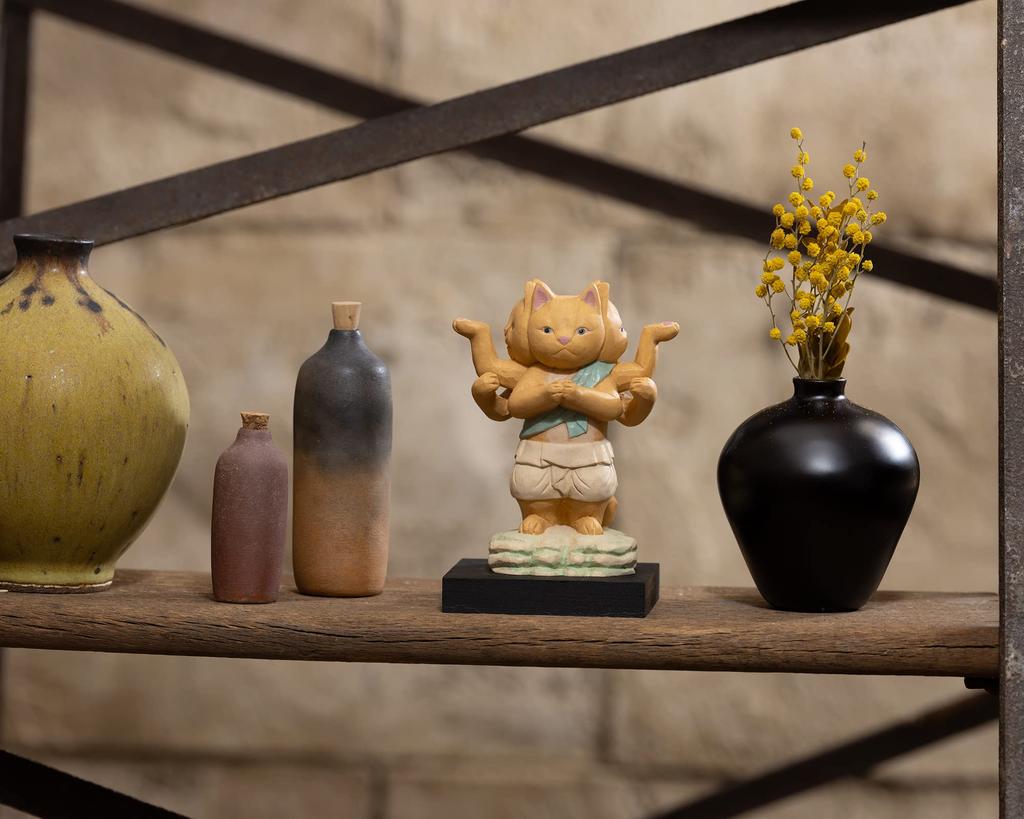 Cat Buddha Ashura Sculptor supervised by Butsuya Sakai Buddha beckoning ornament - - statue, talisman, cat, (NB Ashura)