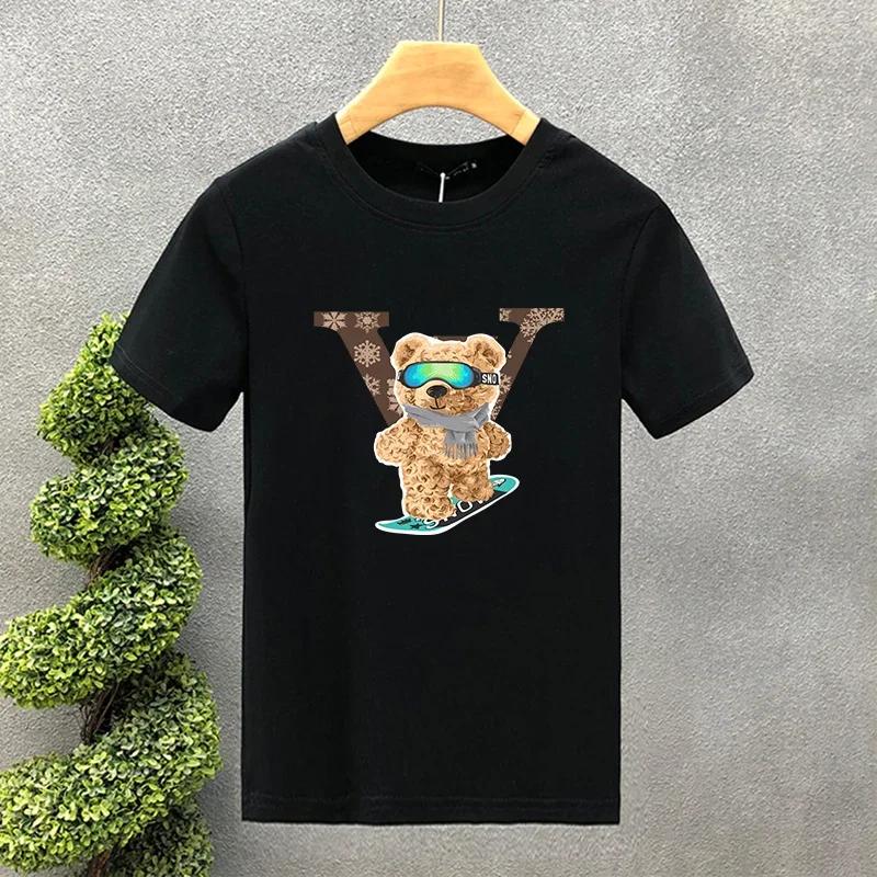 and WoSkateboard Print Short Sleeve T-Shirt High Quality Luxury Brand Shirt 100% Cotton Harajuku Summer Novelty