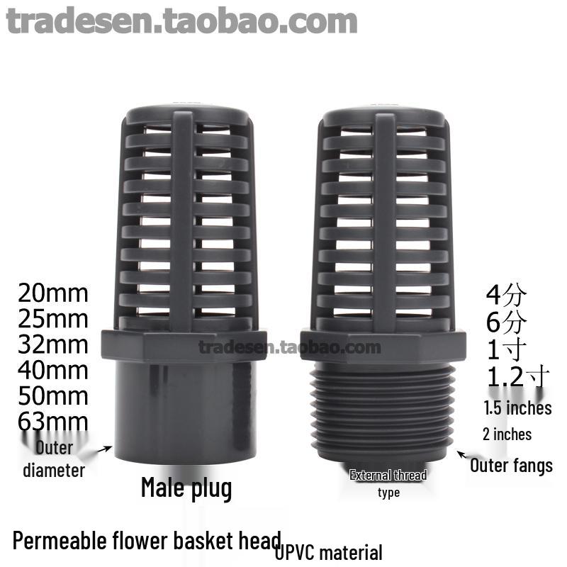 

Colorful PVC Permeable Flower Basket Cover with Water Absorption and Isolation Net Male Connector OD 20mm