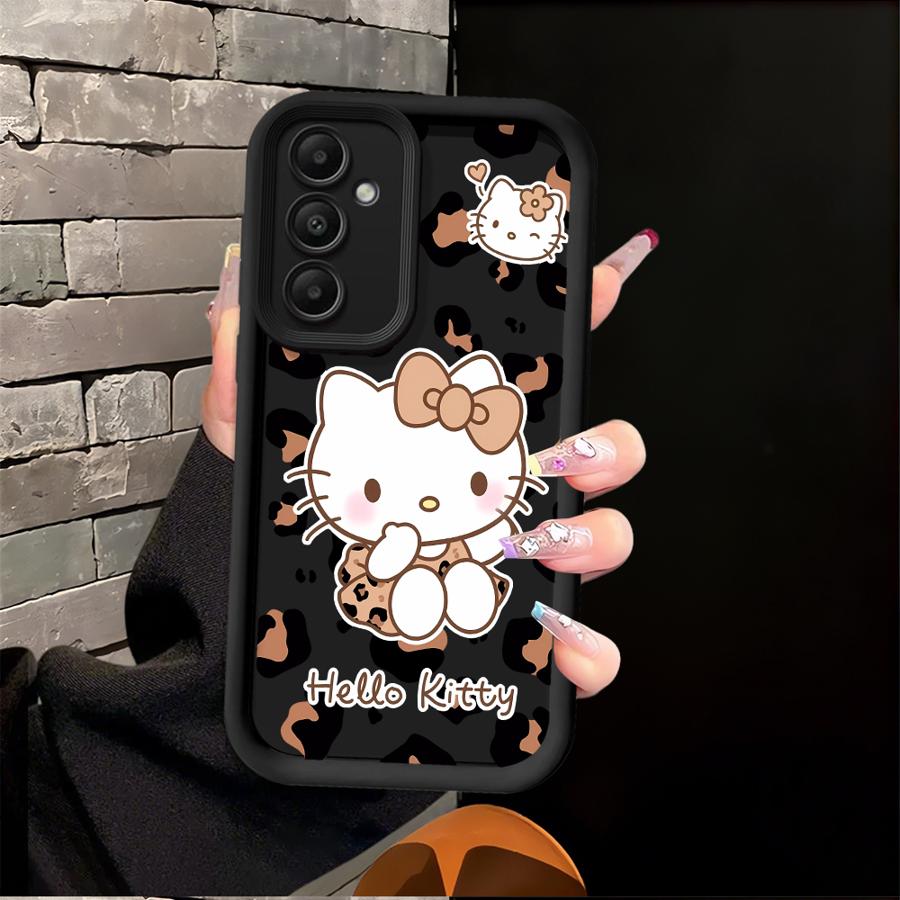 Hello Kitty Leopard Print Pattern Case for Samsung Galaxy A06 A15 A14 A11 A13 A30 A12 A07 A04 A17 A16 A50 A05 A20 Phone Cover