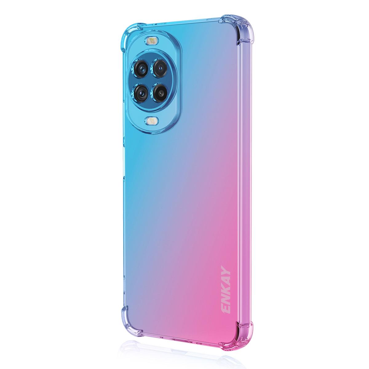 

For Huawei nova 14 5G TPU Case ENKAY Thickened Four Corner Drop-proof Phone Back Cover Blue/Pink