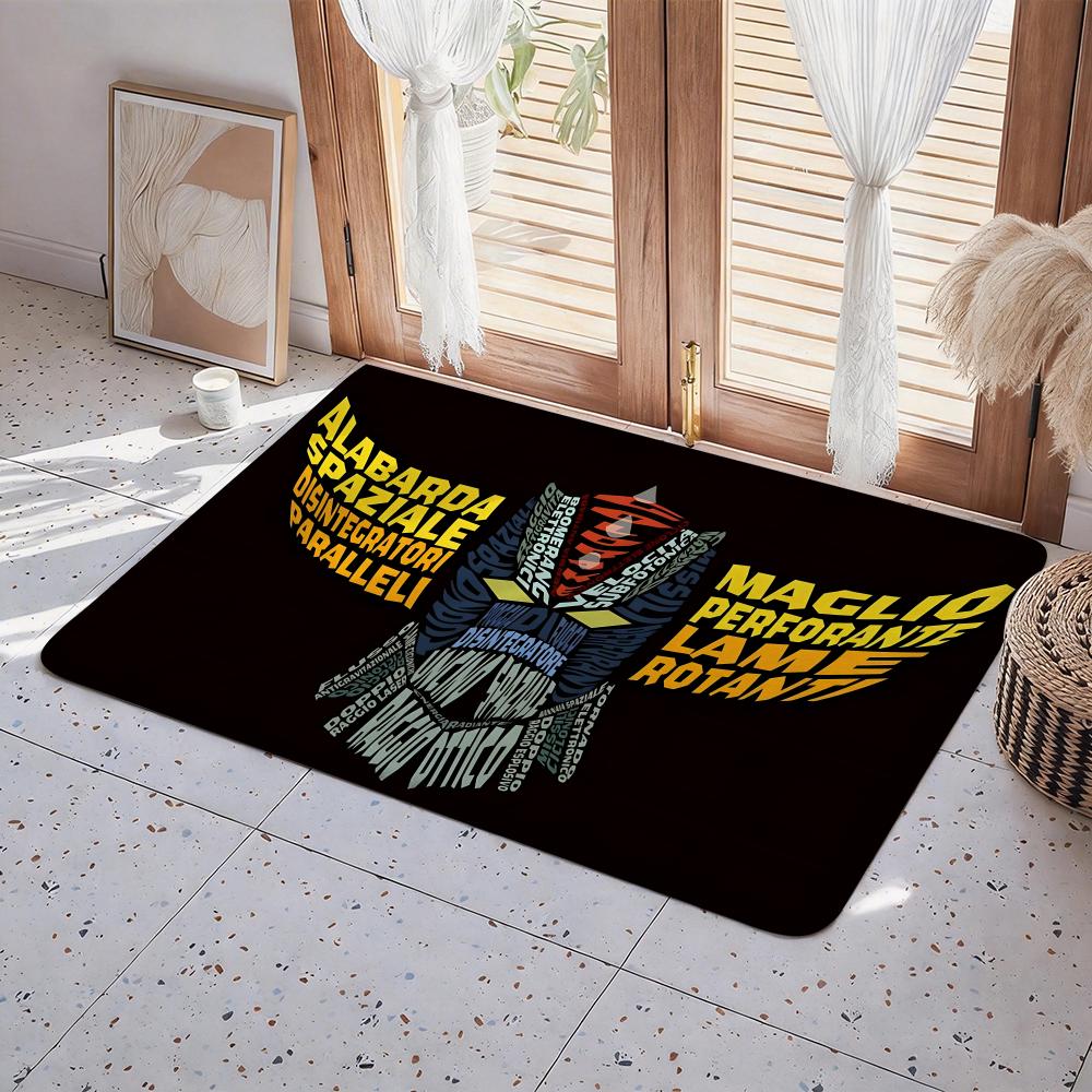 Anime U UFO Robot Goldrake Floor Mat Eco Flannel Doormat Non Slip Odorless Indoor Floor Rug Soft Short Plush Home Mat