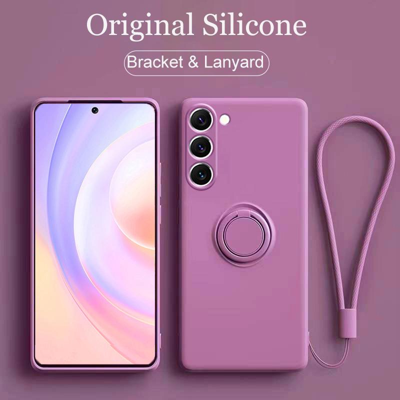 Magnetische Flüssigsilikon-Ringständer-Hülle für Huawei Pura 70 P70 P60 P50 P40 Mate 60 50 40 Pro Plus Nova 11 10 Honor 90 80 70 60