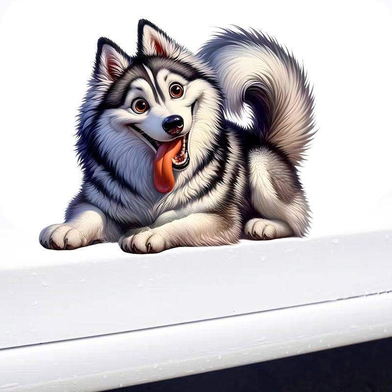 Car Sticker Funny Husky Pet Dog Waterproof Vinyl Decal on Bumper Rear Window Laptop Self-adhesive Decal For Car Accessories TM#11