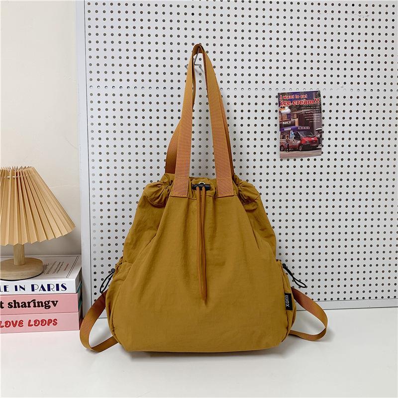 Multi-functional Backpacks For Women Nylon Large Capacity Shopper Shoulder Totes Drawstring Bag Bucket Travelling Rucksack