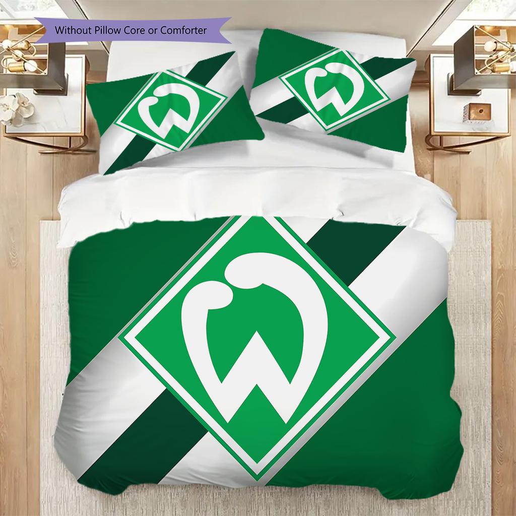 SV Werder Bremen Mönster Sängkläder Täcke Set Örngott Kuddfodral Heminredning Födelsedagspresent (1 * påslakan + 2 * örngott, utan kärna)