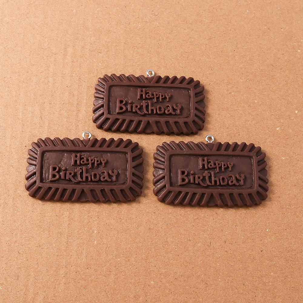 4Pcs Resin Simulation Waffle Cookies Biscuits Charms Pendants For Jewelry Making Necklace Earring Diy Handmade Accessories