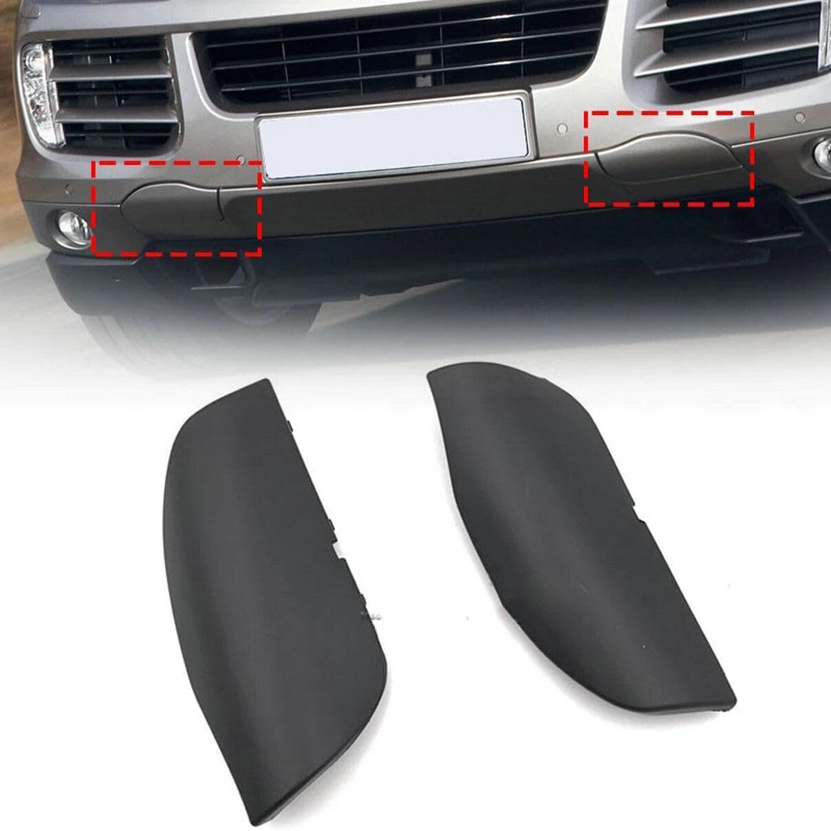 1Pair Front Bumper Left & Right Side Tow Hook Cover Cap Fit for Porsche Cayenne 2008 2009 2010 Front