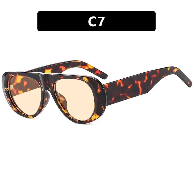 Fashion New Retro Oval Large Frame Sunglasses Wide Leg Jelly Color Personalized Design UV Resistant Sunglasses Female