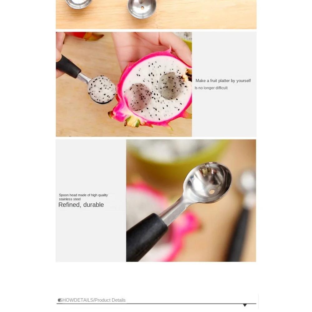 New Convenient Lazy Stainless Steel Multifunctional Watermelon Scoop, Fruit Scoop, Ice Cream Scoop Tool