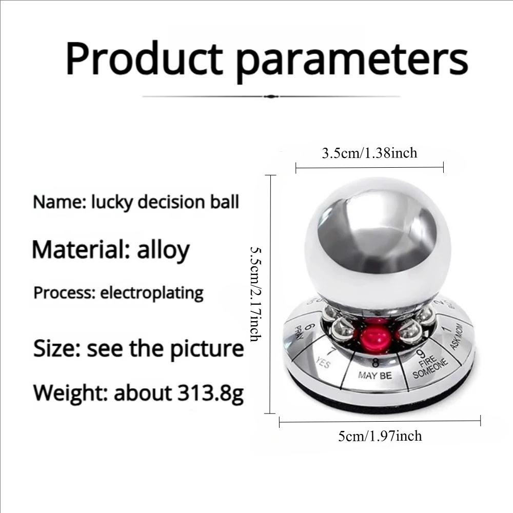 Fate Prediction Decision Ball Creative Trick Toys Novelty Office Decompressor Ball Birthday Gift Zinc Alloy Lucky Ball Rotating