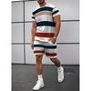 Men's Outdoor Leisure Sports 3D Printed Round Neck Short Sleeved T-shirt and Shorts Set Trendy and Fashionable Men's T-shirt
