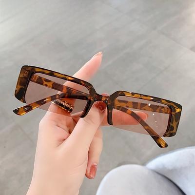 Trend Small Rectangle Sunglasses Ladies Fashion Semi-Frame Luxury Design Eyewear Men Women Uv400 Riding Driving Sun Glasses