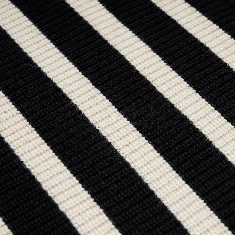 VERNO [Casual] Stripe Half Zip-Up Knit Black