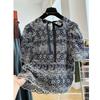 Summer Lace Hollow Out Short Sleeve Round Neck Blouse Women Elegant Embroidery Loose Fit Youthful Shirt