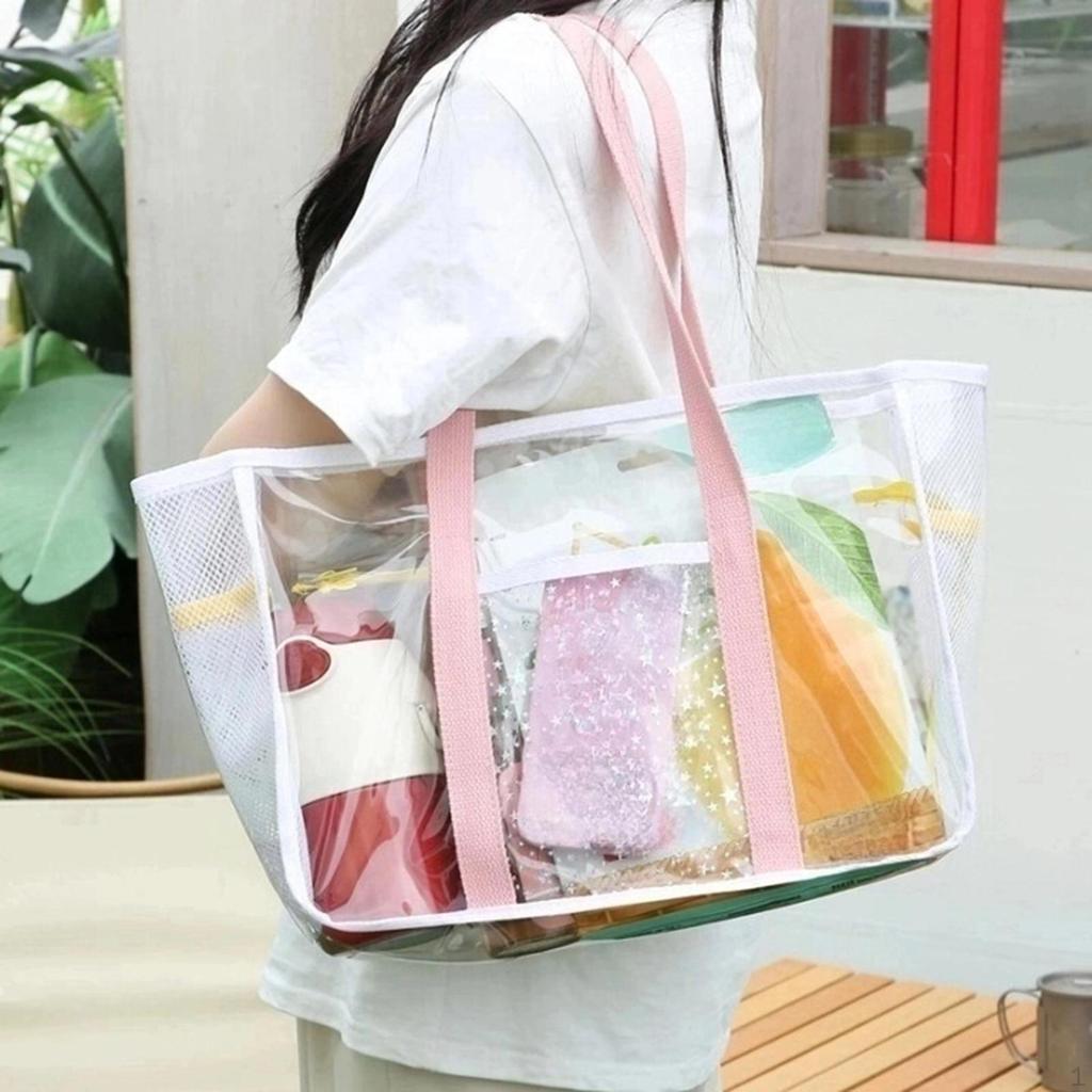 Clear Tote Bag Beach Thick PVC Female Transparent Shoulder Women Handbag