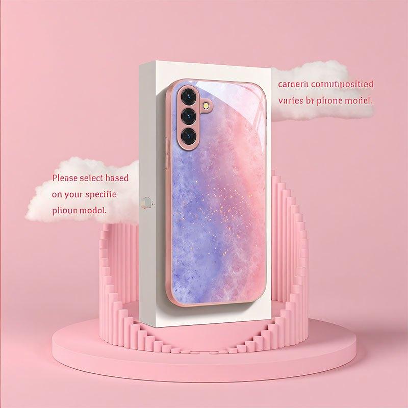 

Chic Glitter Gradient Tempered Glass Phone Case S26 Ultra Fashion Carcasa for Samsung Galaxy S25 S24 S23 S22 S21 FE Ultra Plus For Galaxy S26