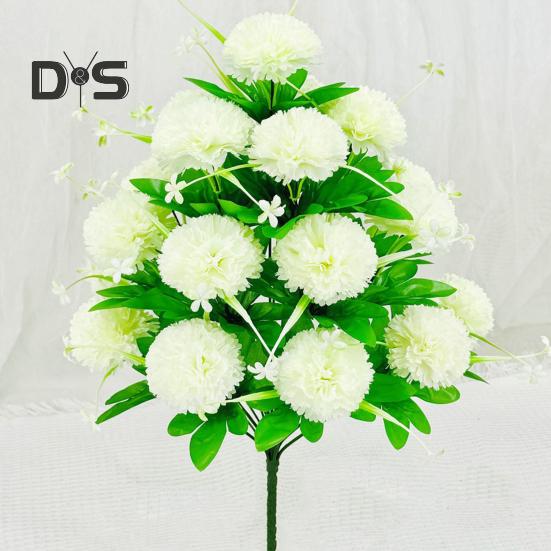 Artificial Carnation Realistic 18 Head Fake Silk Flower UV Resistant Wedding Party Indoor Outdoor Garden Yard Faux Flower Plants Decoration