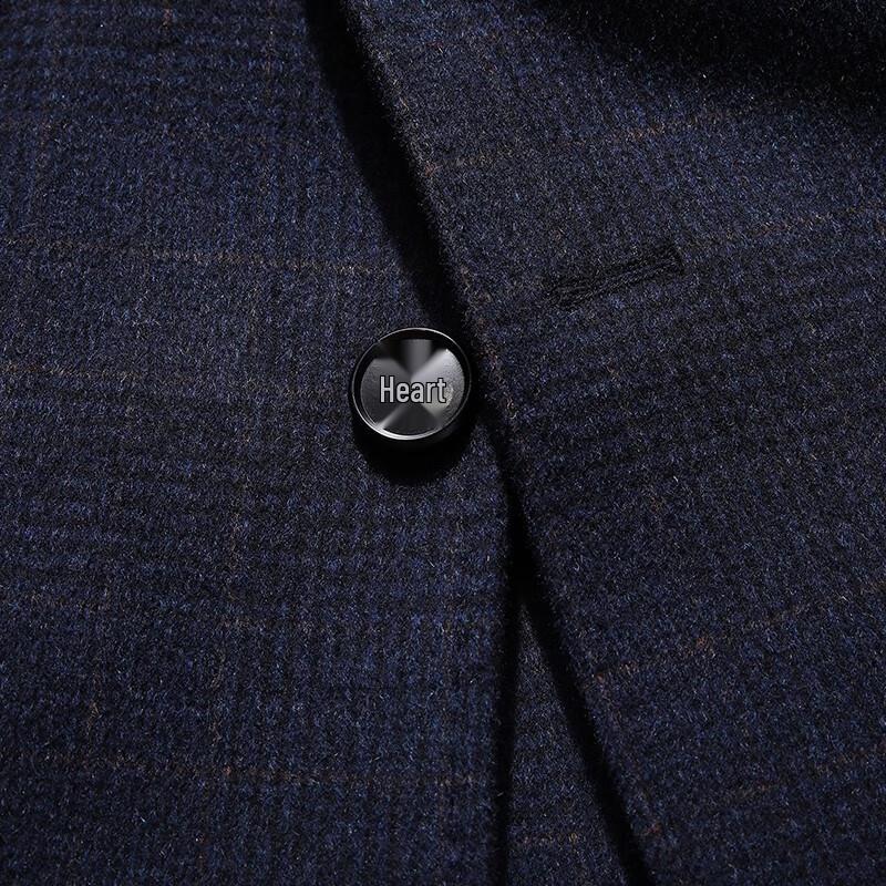 Men's Plaid Wool Blend Winter Overcoat