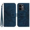 For Oppo Reno13 F 5G/4G Case Sunflower Imprint Leather Wallet Phone Cover with Wrist Strap