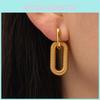 Fashionable Stainless Steel Earrings For Women With Circular Geometric Elements For Office Wear
