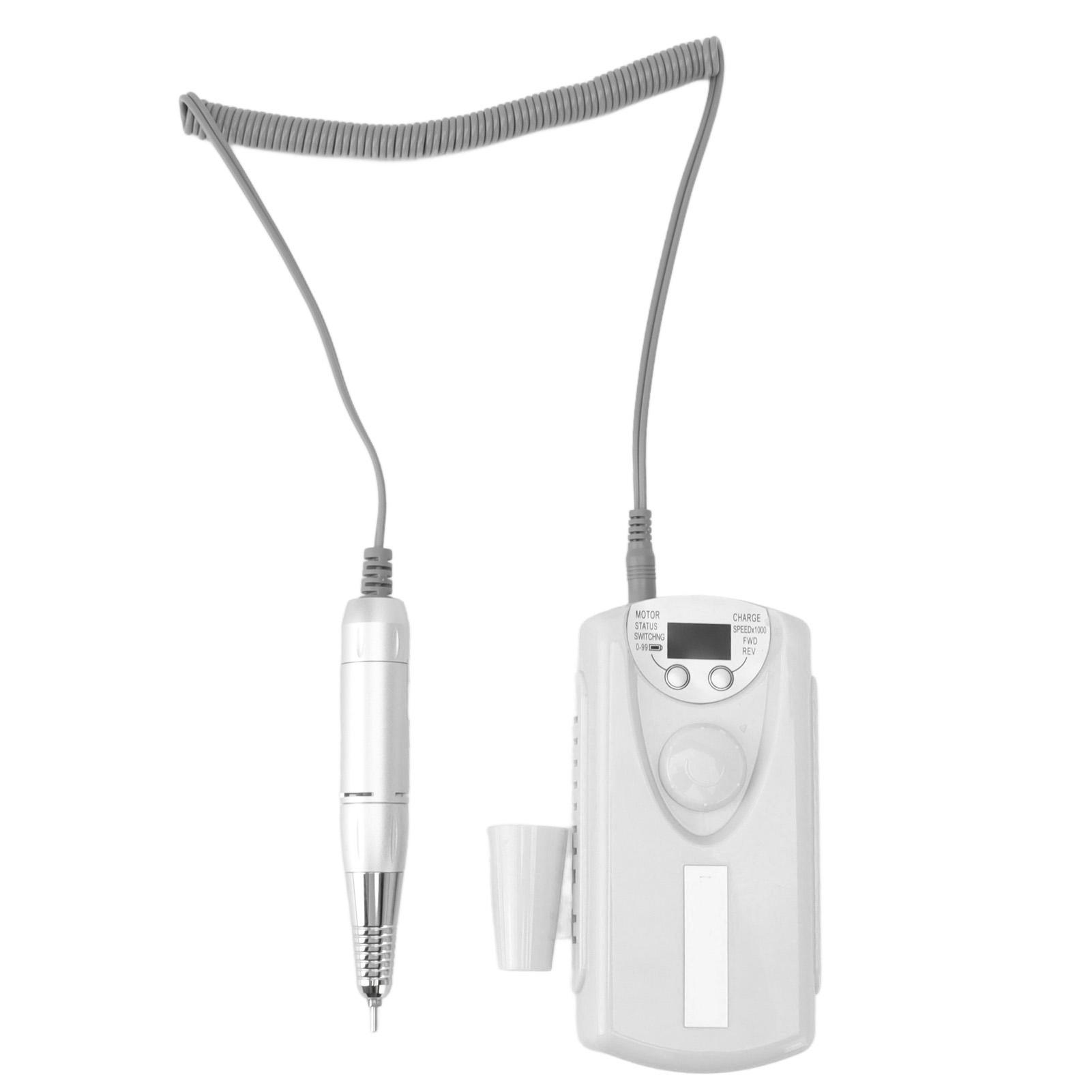 

РК-дисплей Машинка для манікюру Домашній салон Портативна електрична пилка для нігтів Інструмент для манікюру для майстра нігтьового сервісу US Plug білий