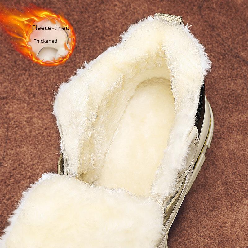 Men's Velvet-Lined High-Top Snow Boots - Warm Outdoor Winter Sports Martin Boots