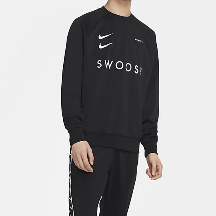 Nike Sportswear Swoosh Logo Pullover Hoodie Men Tops Black CJ4841-010
