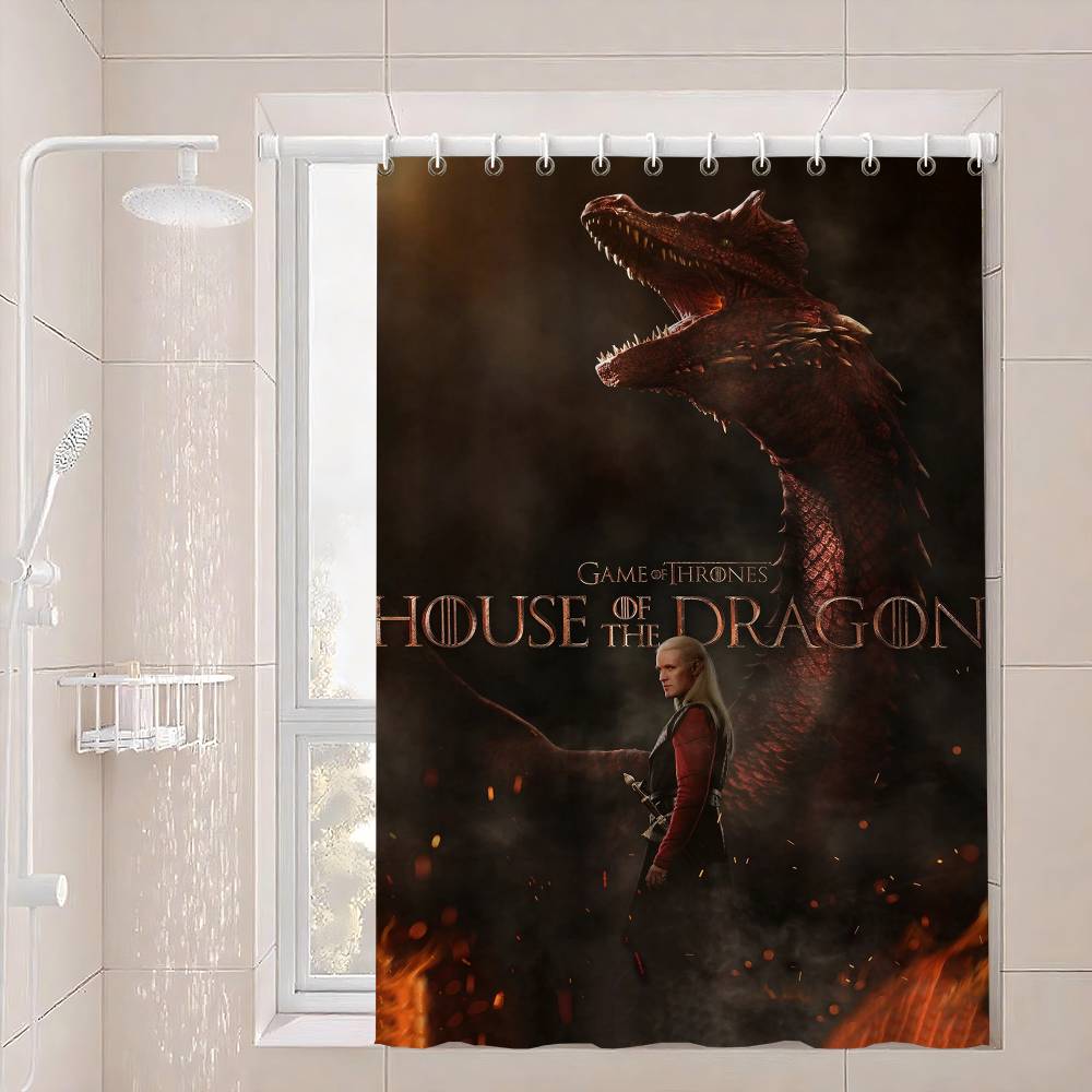

Dragon Game Of T-Thrones Shower Curtain Polyester Waterproof Shower Curtain Bathroom Partition Curtain Decoration Accessories 90x180 cm