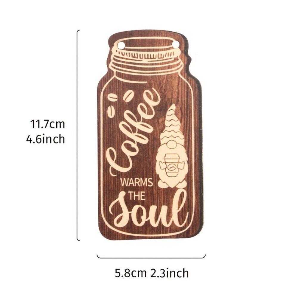 4Pcs Rope Hanging Coffee Hanging Sign Wood Cafe Decor Sign Kitchen Cafe Home Decor Ornaments