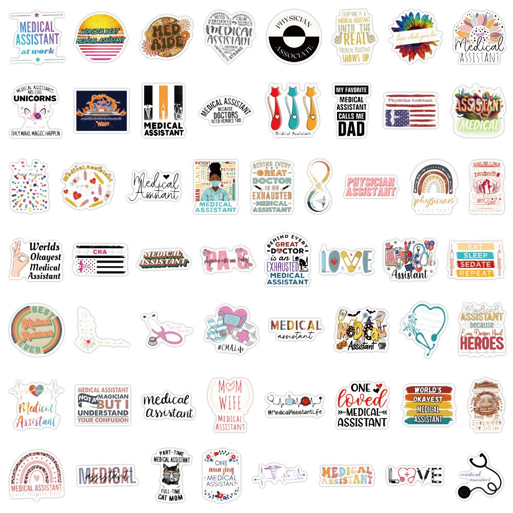 55 New Medical Assistant Graffiti Stickers Suitcase Scooter Computer Water Cup Stickers