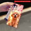 2DFlat Samsung phone case Golden Puppy Amid Floating Hearts and Cherry Blossoms Applicable to Galaxy S22 S23 S24 S25ULTRA S26 A12 A13 A14 A15 A16