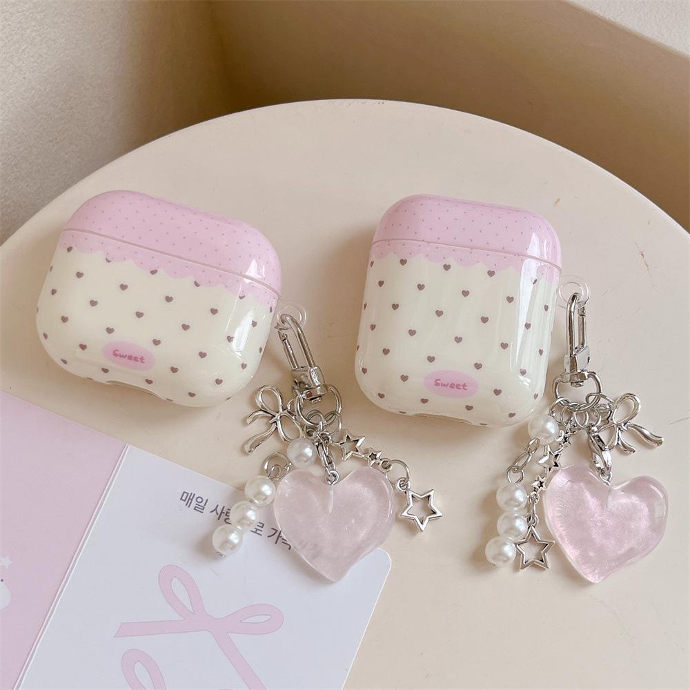 INS wind powder small love earphone cover for Apple AirPods 1 /1 generation cute pendant PRO1 anti-drop PRO1