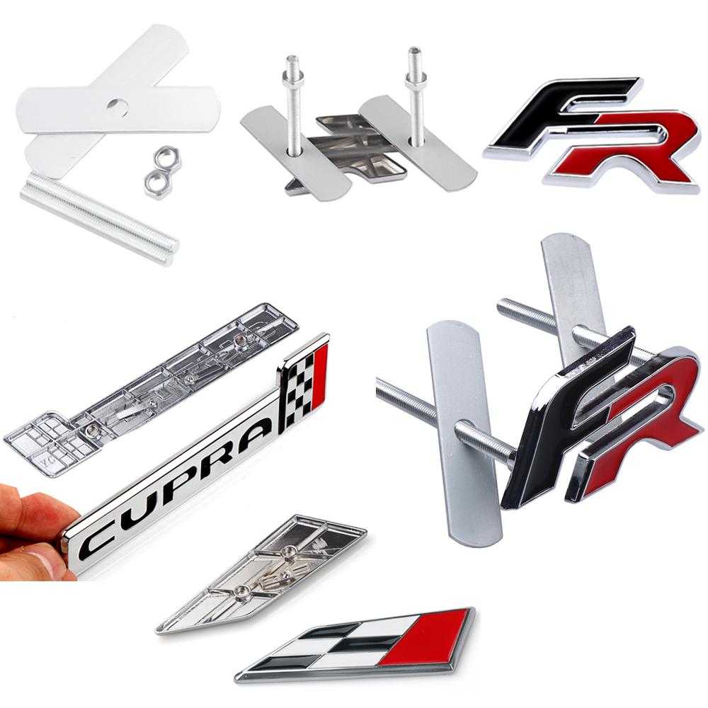 3D Metal Badge Car Front Grille Decoration Sticker Accessories For Seat FR Alhambra Leon Cupra Ateca Ibiza Altea Toledo TarracoKD7