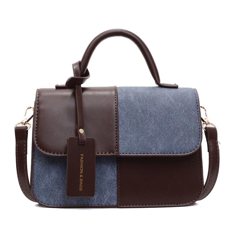 Ретро Пэчворк Колорблок Женская Ручная Квадратная Сумка - Мода 2025 Повседневная Сумка Кроссбоди и Сумка на Плечо Small