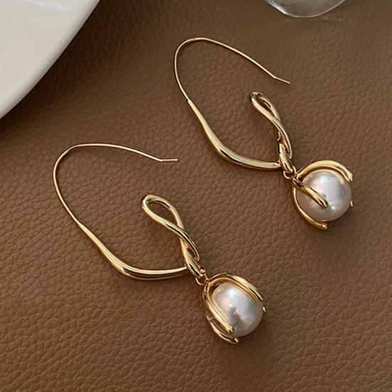 1 Paar Hakenohrringe Imitationsperle Hochglänzend Elegant Ohrschmuck Party Verkleidung