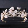 Corona Nuziale Accessori per Capelli Matrimonio d'Oro Strass di Cristallo Tiara e Corone da Sposa Accessorio per Capelli Diadema Ornamento per Capelli