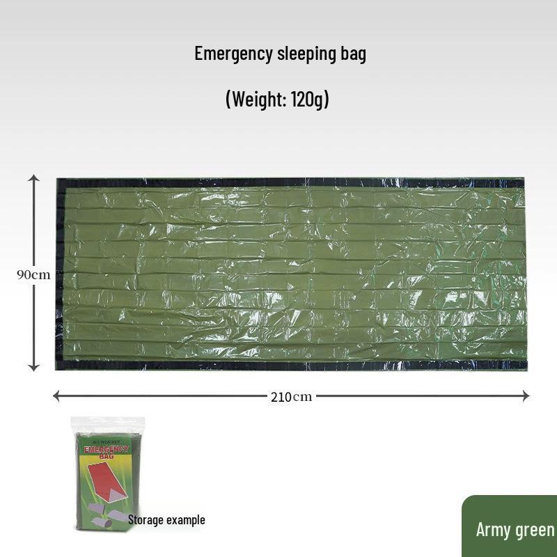 Outdoor PE Aluminum Film Emergency Sleeping Bag - Cold Relief, Warmth, and Shelter.