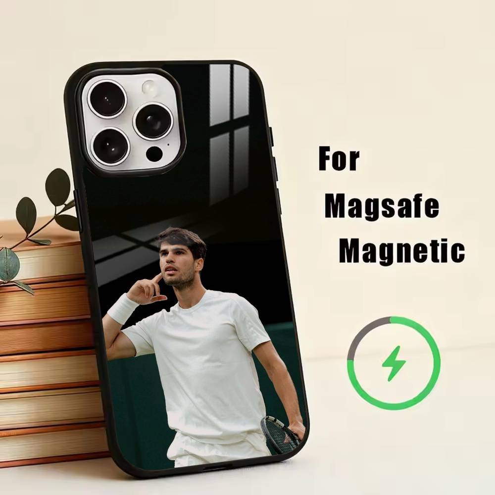

tennis player-Carlos Alcaraz Phone Case For iPhone17,16,15,14,13,12,11 Plus,Pro Magnetic For Magsafe Wireless Charging iPhone11PRO