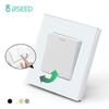 BSEED 1/2Gang Mechanical Push Button Switch 1Way Wall Light Switch Door Bell Switch Glass Frame 10A